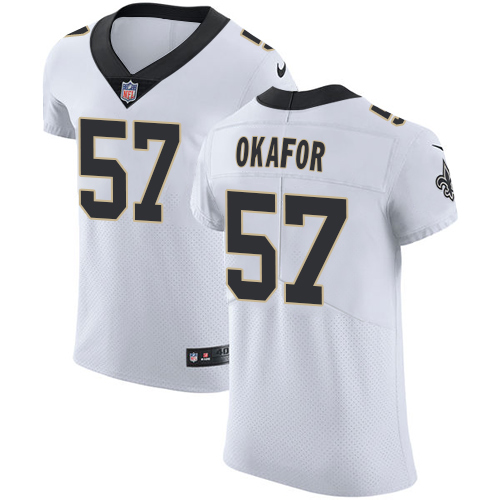 Nike Saints #57 Alex Okafor White Men's Stitched NFL Vapor Untouchable Elite Jersey